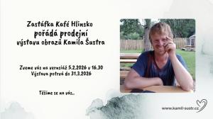 vernisáž obrazů v kavárně